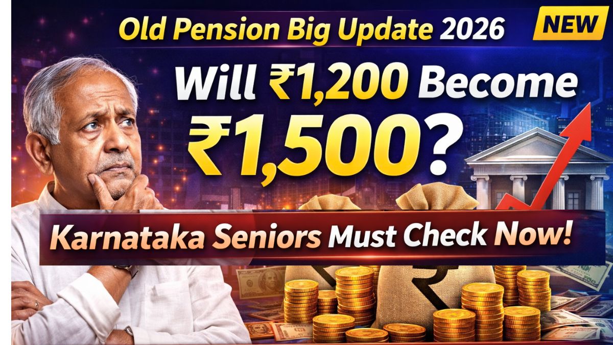 Old Pension 2026 update showing Karnataka senior citizen pension increase from ₹1200 to ₹1500