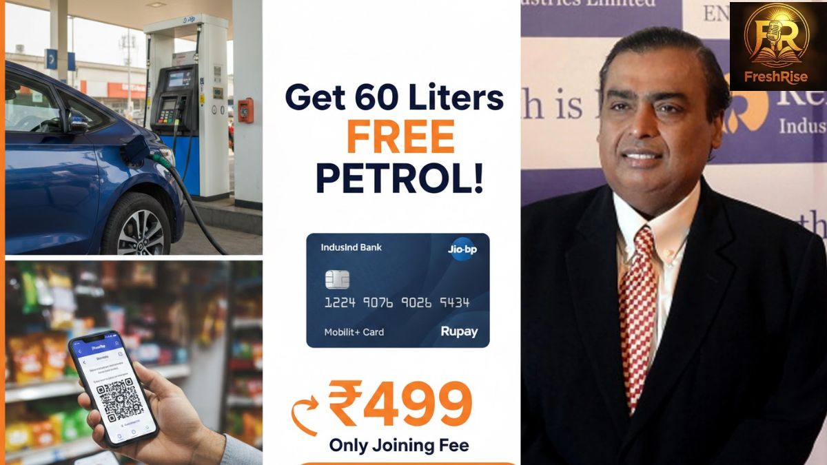 Man fueling car at Jio-bp station using IndusInd Jio BP Credit Card.