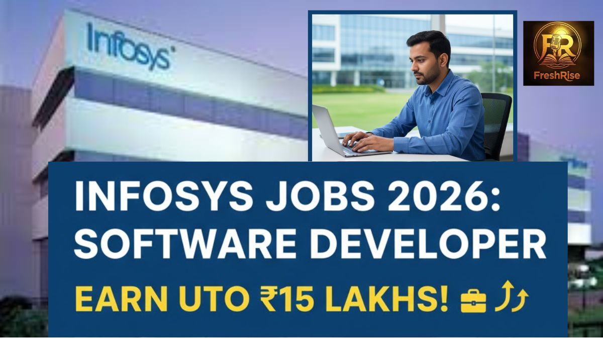 Professional working on a laptop at Infosys Bengaluru office.
