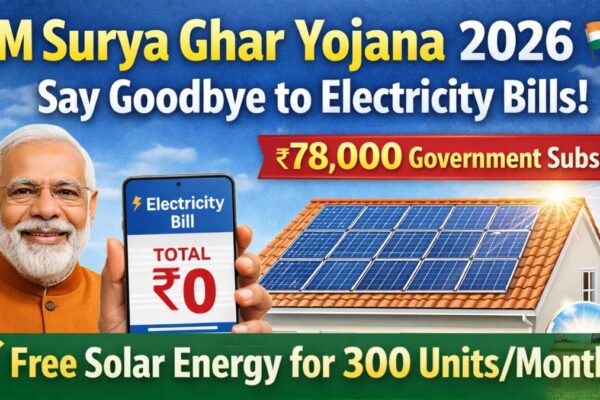 PM Surya Ghar Yojana 2026 – rooftop solar panel subsidy scheme for Indian homes