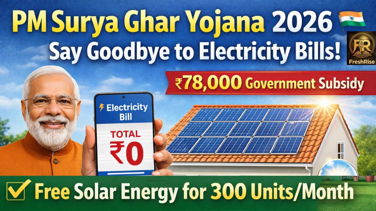 PM Surya Ghar Yojana 2026 – rooftop solar panel subsidy scheme for Indian homes