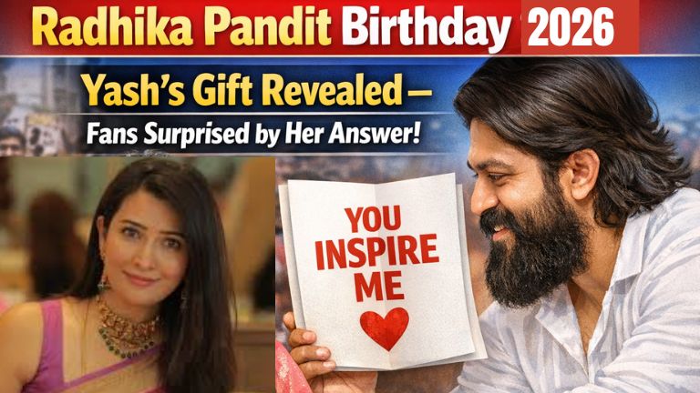 Radhika Pandit smiling with fans on her birthday celebration, Karnataka 2026