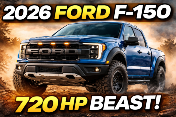 2026 Ford F-150 front view with aggressive grille and off-road stance