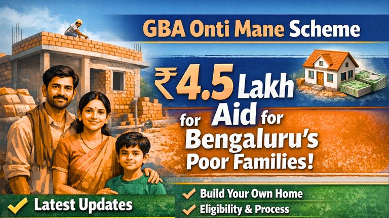 Greater Bengaluru Authority Onti Mane Yojane housing scheme subsidy for poor families