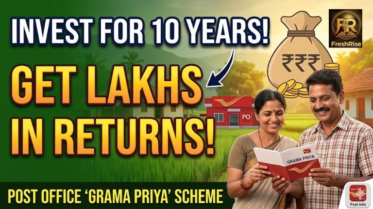 Man standing in front of an Indian Post Office holding a savings passbook