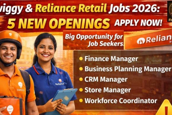 Swiggy and Reliance Retail Jobs 2026 — Finance, CRM, Store Manager and More Openings, Apply Now