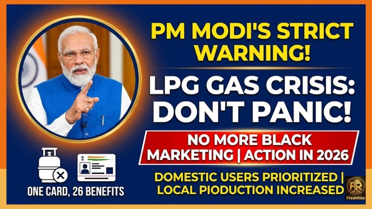 PM Narendra Modi speaking about LPG gas cylinder shortage and warning black marketers.