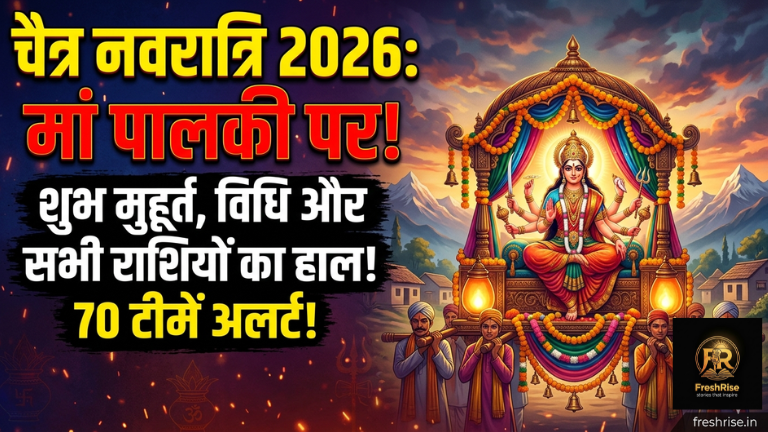 Maa Durga arriving on a Palanquin (Palki) for Chaitra Navratri 2026 rituals.
