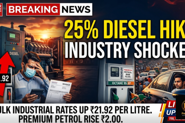 India fuel price hike infographic March 20 2026 industrial diesel and premium petrol