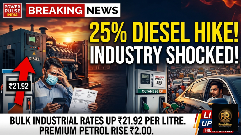India fuel price hike infographic March 20 2026 industrial diesel and premium petrol