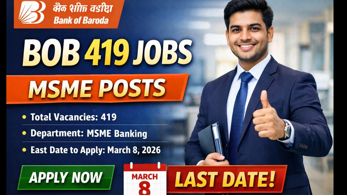 Bank of Baroda Recruitment 2026 notification for 419 MSME posts