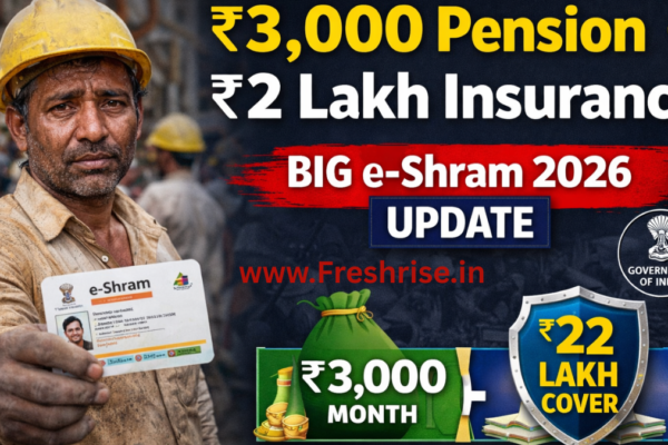 e-Shram 2026 update pension and insurance benefits for unorganised workers