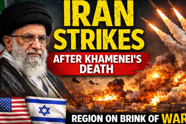 Missile trails over Middle East after Iran retaliatory strikes